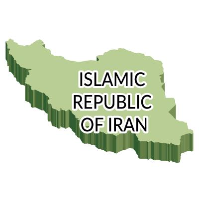 イラン・イスラム共和国無料フリーイラスト｜英語・立体(緑)